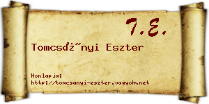 Tomcsányi Eszter névjegykártya